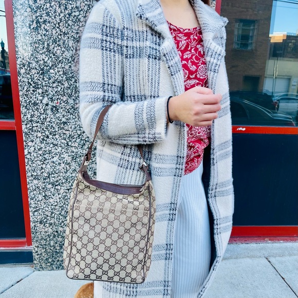 GUCCI Leather and Canvas Shoulder Bag AUTHENTIC - Picture 9 of 16